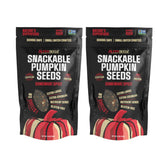 SuperSeedz front packaging showing 5oz spicy pumpkin seeds and brand