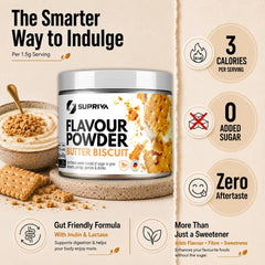 SUPRIVA powder close-up texture showing fine, mixable granules for even flavoring