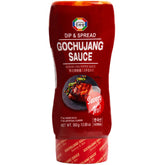 Surasang bottle front view showing label and pourable sauce benefit