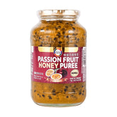 Surasang jar front view showing passion fruit honey puree, convenient pantry staple