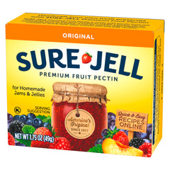 Close-up of Sure-Jell powder texture for consistent gelling