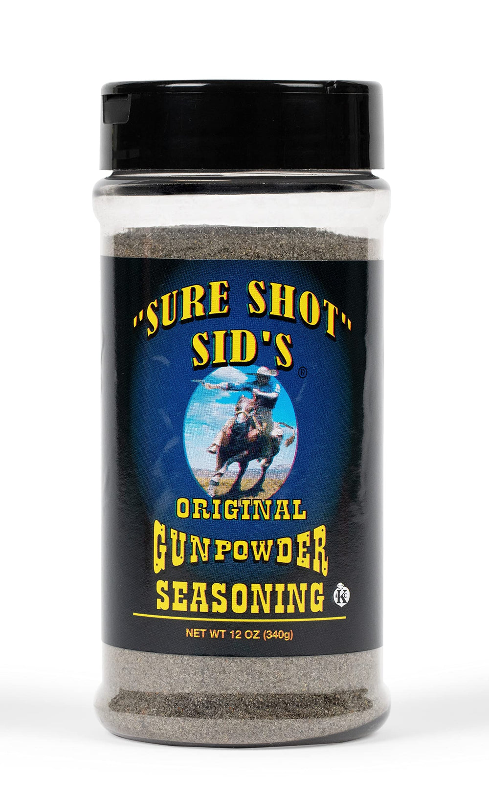 Sure Shot Sid's jar front label showing branding and seasoning benefit