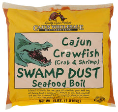Swamp Dust 4LB front bag showing brand and seasoning blend for flavorful boils