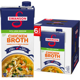 SWANSON S front carton showing product branding and low sodium benefit