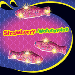 SWEDISH FISH open bag with gummies poured out ready to share