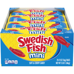 Swedish Fish front packaging showing sealed 2 oz bag and brand