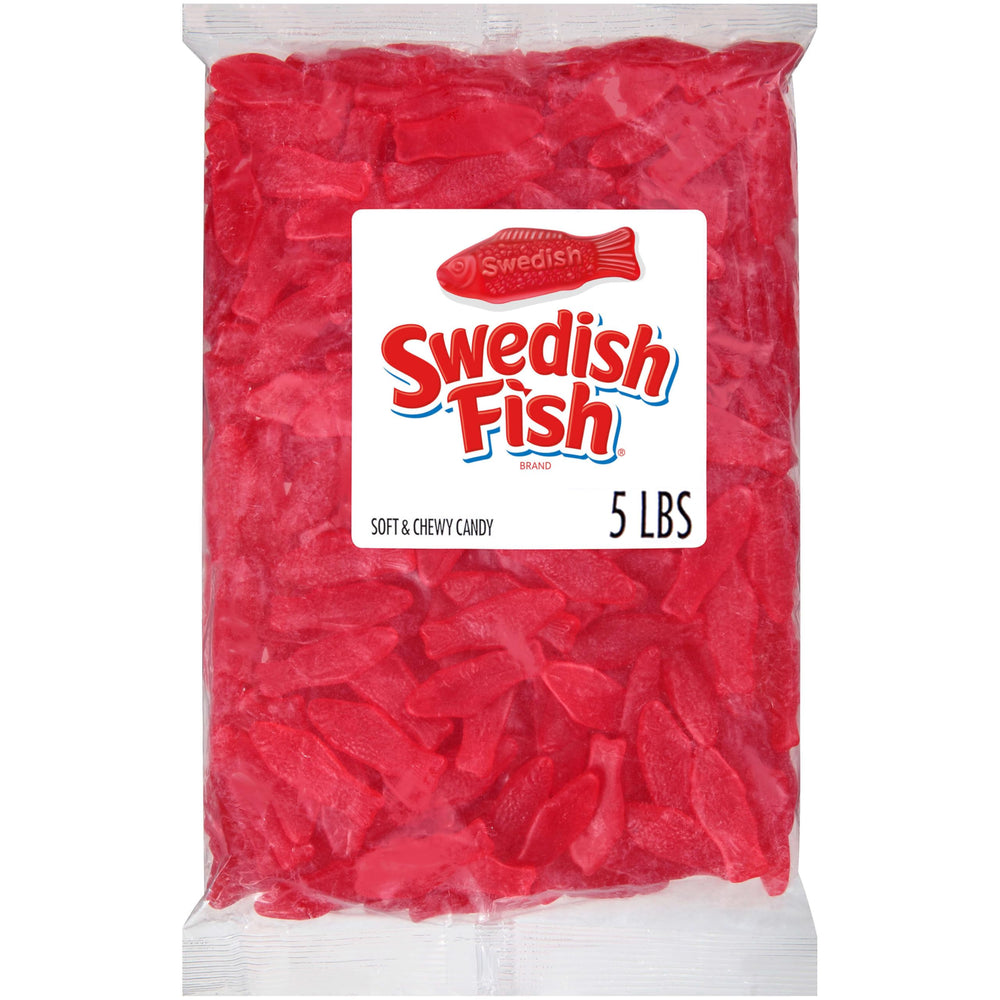 swedish fish front packaging showing brand and large 5 lb bag for easy stocking