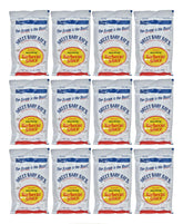 Sweet Baby Ray's front pouch showing label and portion, convenient portioning benefit