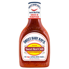 Sweet Baby Ray's sauce pouring from bottle highlighting glossy texture and pour control