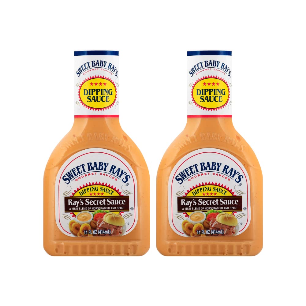Sweet Baby Ray's front packaging showing two 14-ounce bottles and bold label, ideal for pantry convenience