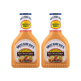 Sweet Baby Ray's front packaging showing two 14-ounce bottles and bold label, ideal for pantry convenience