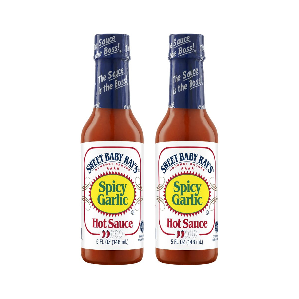 Sweet Baby Ray's front packaging showing bold garlic hot sauce for flavor boost