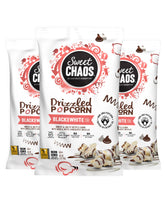 Sweet Chaos front packaging showing bold logo and drizzled popcorn benefits