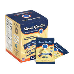Sweet Gordito front packaging showing 60-count travel creamers and convenience