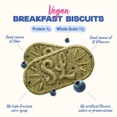 Sweet Loren's biscuit close-up with visible blueberry specks offering crunchy texture