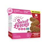 Sweet Loren's front packaging showing cinnamon sugar biscuits and pack count benefit convenience