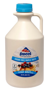 Sweet Mountain front label bottle showing brand and size, clear benefits