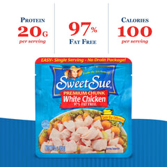 Sweet Sue close-up of moist chicken chunks showing texture and quality