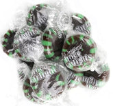 SweetGlob front packaging showing bag and red-white swirl mints for easy serving