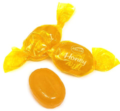 SweetGourmet close-up of candy cut to reveal soft honey center for taste preview