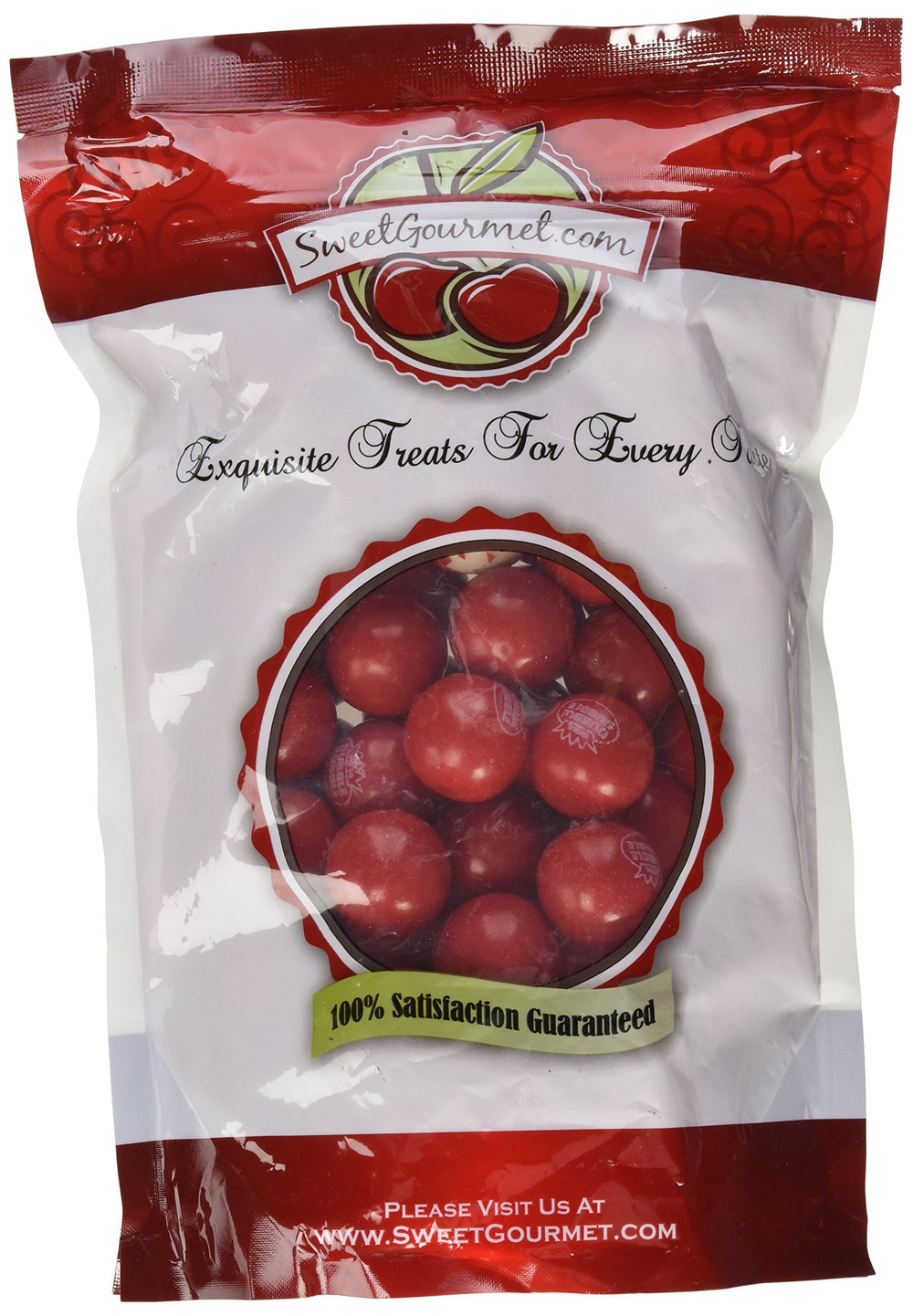 SweetGourmet front packaging showing 1.5 lb bag and vibrant cinnamon gumballs benefits bold flavor