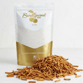 SweetGourmet front of bag showing three-pound resealable packaging and branding for pantry convenience