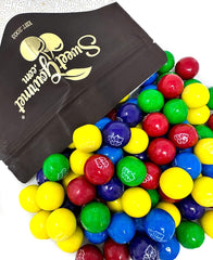 SweetGourmet front packaging showing resealable bag and vibrant gumballs benefits freshness