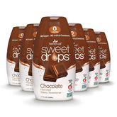 SweetLeaf chocolate front packaging showing six 1.7 fl oz bottles convenience