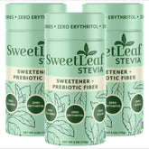 SweetLeaf front packaging showing label and 4 oz jar, easy pantry storage