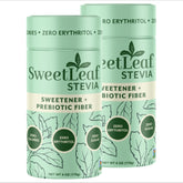 SweetLeaf front packaging showing two 4 oz shaker jars and product benefit convenience