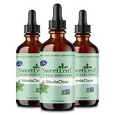 SweetLeaf SteviaClear front bottle showing label and compact design for travel