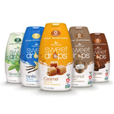 SweetLeaf variety pack front view showing five flavored bottles and labeling benefit convenience