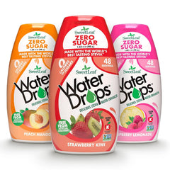 SweetLeaf variety pack front view showing three bottles and flavor labels for convenience