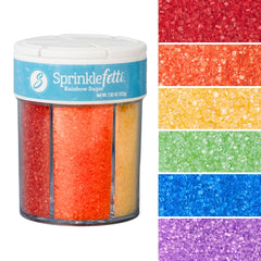 Sweets Indeed front packaging showing six-color sanding sugar jar for tidy decorating