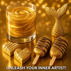 Sweets & Treats Boutique glitter on cake topper showing vivid gold accent for event-ready desserts