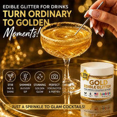 Sweets & Treats Boutique open jar with visible gold flakes showing texture and easy use