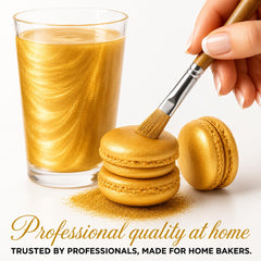 Sweets & Treats Boutique gold dust brushed on fondant cake for elegant event presentation