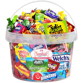SWEETSIDE CANDY CO. bucket front packaging showing generous assortment and convenience