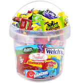 SWEETSIDE CANDY CO. front packaging showing 2 lb bucket and colorful wrappers for easy gifting