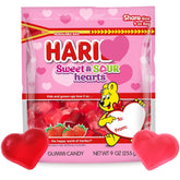 SWEETSIDE CANDY CO. front packaging showing colorful gummy hearts and benefit of festive presentation