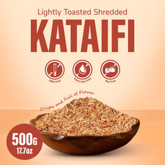 SWEETSIDE CANDY CO. close-up of finely shredded kataifi strands highlighting crisp texture