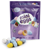 SWEETSIDE CANDY CO. front packaging showing pastel mini eggs for sharing