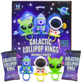 Sweetzo front packaging showing colorful galactic lollipop rings and variety