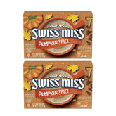 Swiss Miss front packaging showing pumpkin spice design and convenient packets