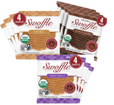 Swoffle front packaging showing variety pack and certifications for convenient allergy-safe snacking