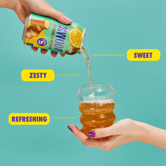 Swoon being poured into a glass over ice for a chilled refreshing drink