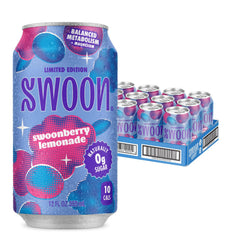 Swoon Swoonberry lemonade front packaging shows berry-lemon design and refreshing appeal