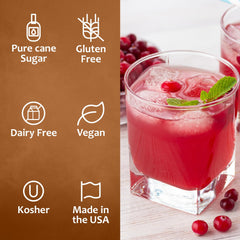 SYRUVIA added to lemonade glass illustrating bright cherry flavor enhancement