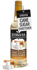 SYRUVIA front bottle view showing size and café-style benefit