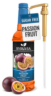 SYRUVIA front label showing passion fruit syrup, clear branding and benefit clarity